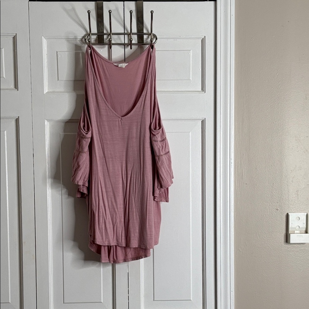 Caslon Dusty Rose Cold-Shoulder Top sz L